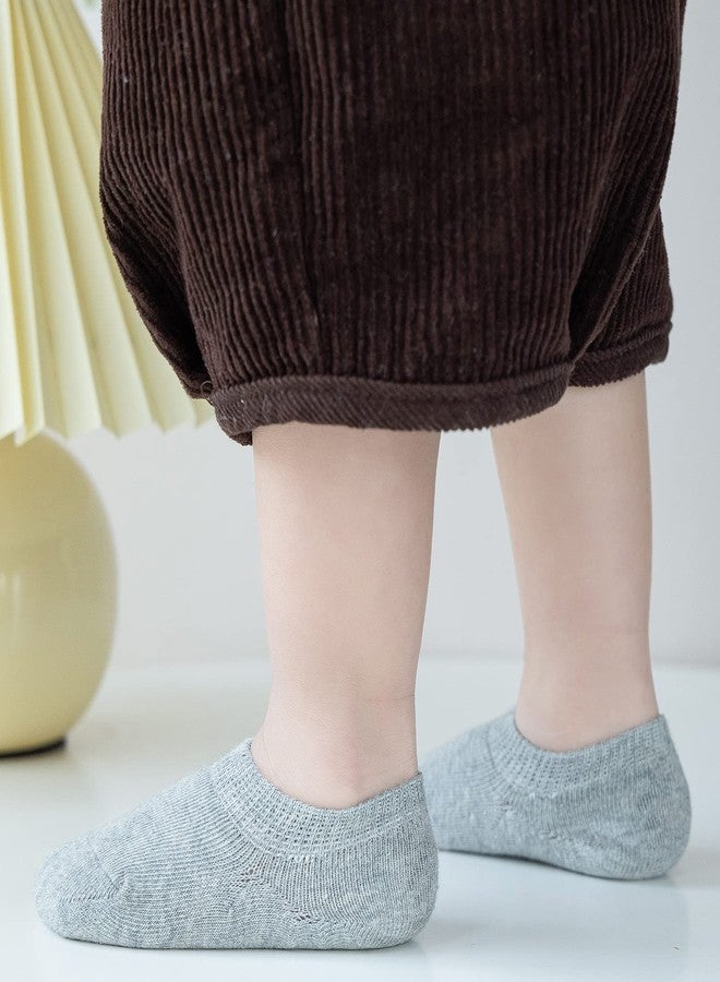 JORMATT 6 Pairs Toddler No Show Socks - Anti Slip,Boys Girls Cotton Kids Low Cut Ankle Socks With Grips, M - Image 3